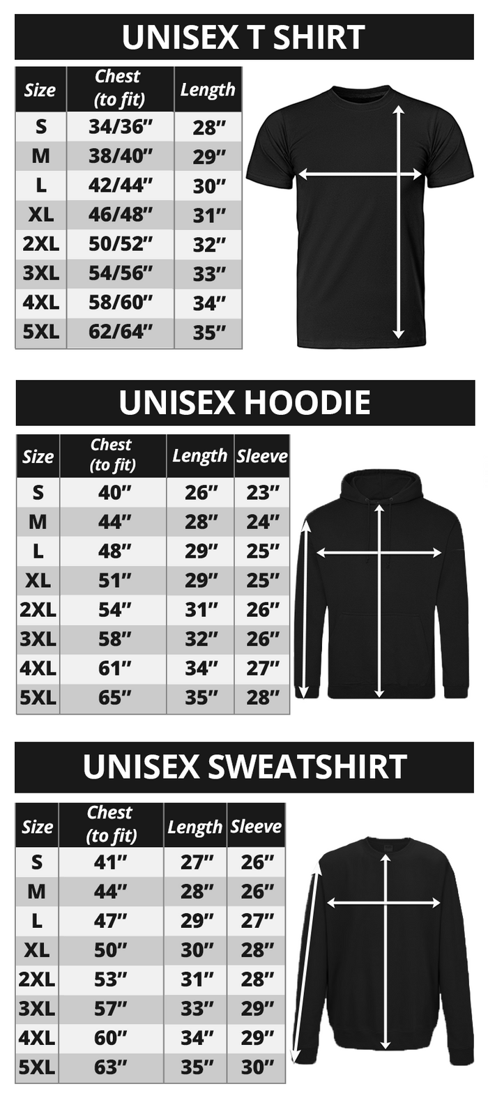 Kids T Shirt Size Chart