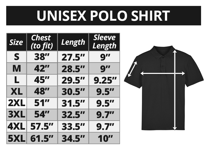 Polo Shirt Size Chart