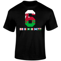 6 Nations Rugby Flags (Wales) Unisex T Shirt