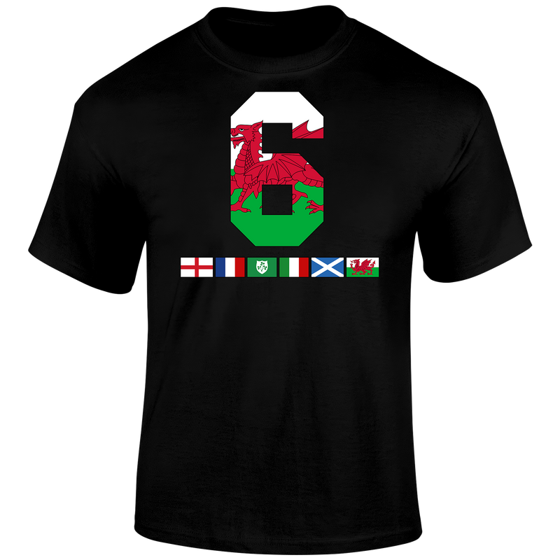 6 Nations Rugby Flags (Wales) Unisex T Shirt