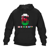 6 Nations Rugby Flags (Wales) Unisex Hoodie