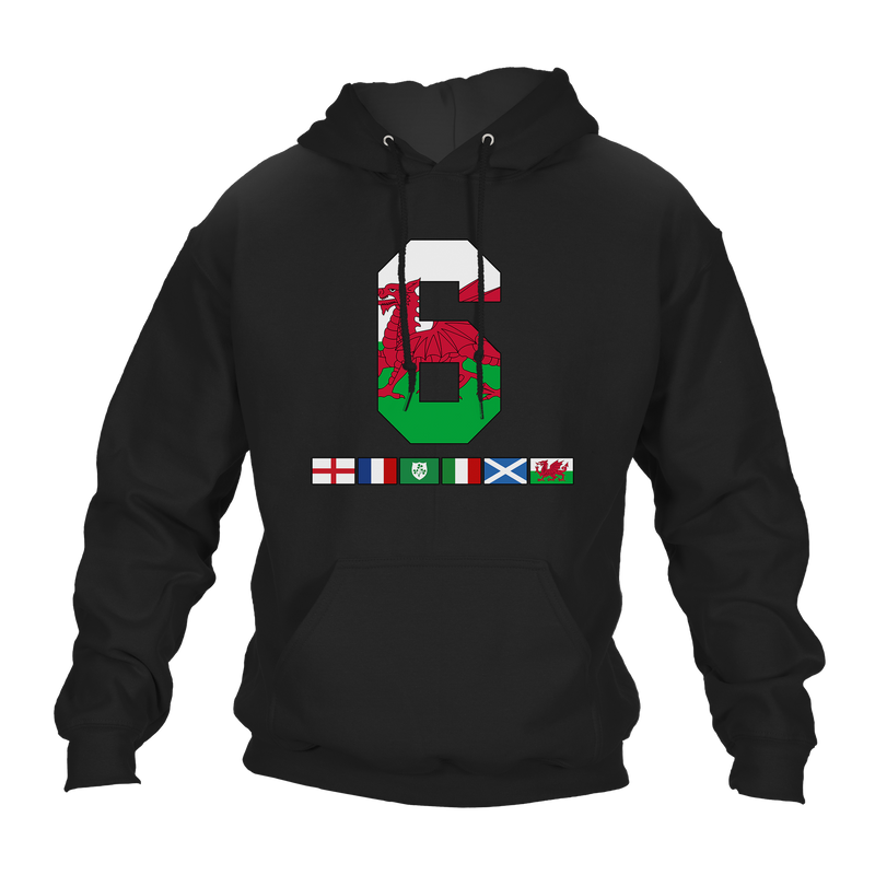 6 Nations Rugby Flags (Wales) Unisex Hoodie