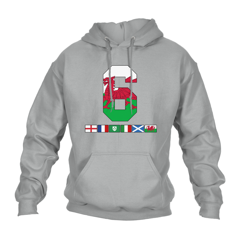 6 Nations Rugby Flags (Wales) Unisex Hoodie