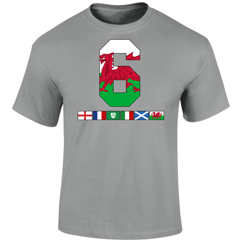 6 Nations Rugby Flags (Wales) Unisex T Shirt