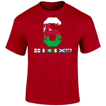 6 Nations Rugby Flags (Wales) Unisex T Shirt
