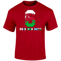 6 Nations Rugby Flags (Wales) Unisex T Shirt