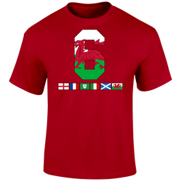 6 Nations Rugby Flags (Wales) Unisex T Shirt