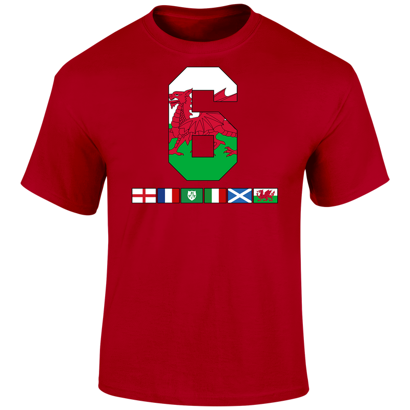 6 Nations Rugby Flags (Wales) Unisex T Shirt