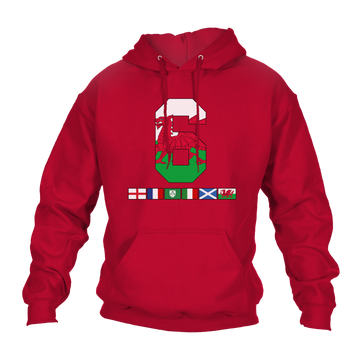 6 Nations Rugby Flags (Wales) Unisex Hoodie