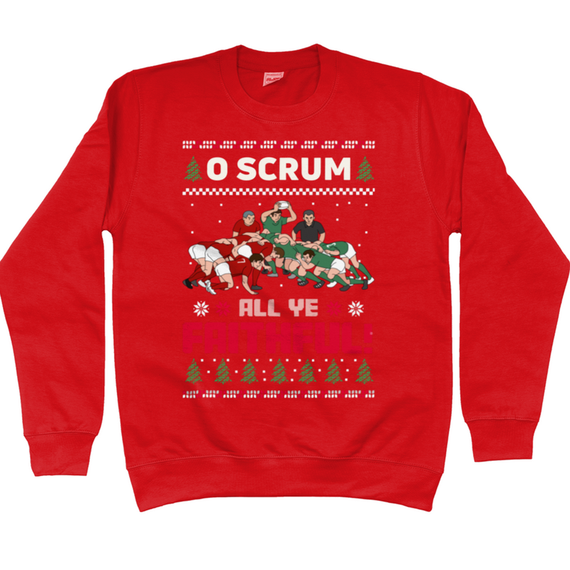 O Scrum All Ye Faithful Christmas Jumper