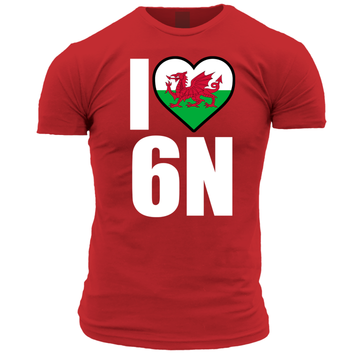 I Love 6N (Wales) Unisex T Shirt