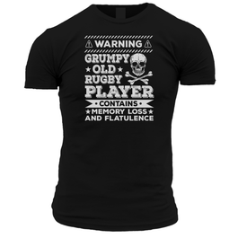 Warning Grumpy Old Rugby Player T Shirt