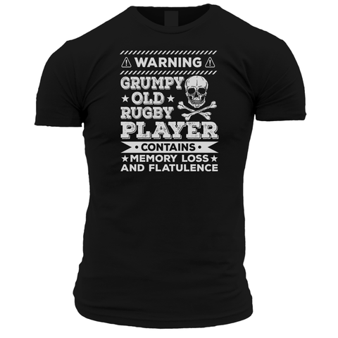 Warning Grumpy Old Rugby Player T Shirt