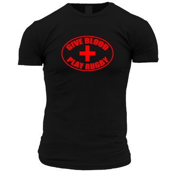 Give Blood Play Rugby (Cross) Unisex T Shirt